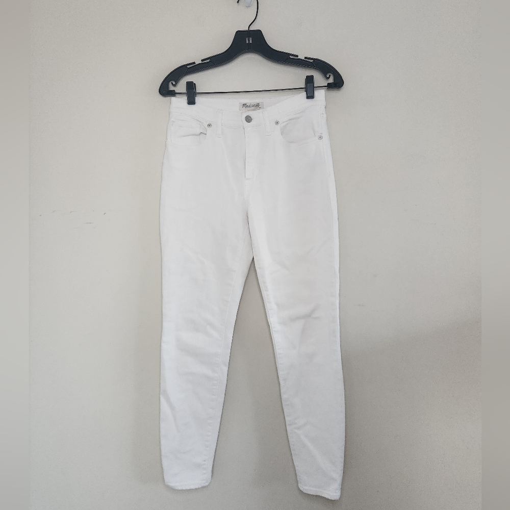 Women's Madewell High Riser White Skinny Jeans Sz 27